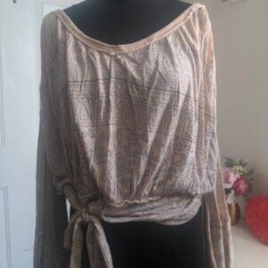 Free People S Knit Balloon Sleeve Blouse Like New